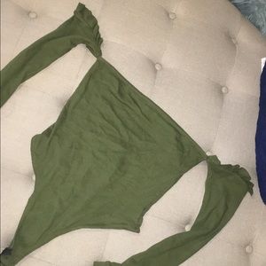 Olive off the shoulder bodysuit